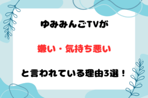 ゆみみんごTVが嫌い・気持ち悪いと言われている理由3選！